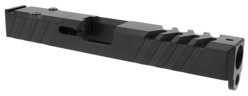 TacFire  Replacement Slide  9mm Luger Graphite Black Cerakote Stainless Steel with Optics Cut & Slide Ports for Glock 17 Gen3