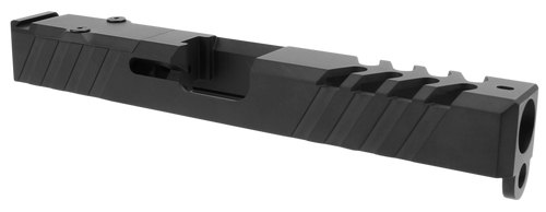 TacFire  Replacement Slide  9mm Luger Graphite Black Cerakote Stainless Steel with Optics Cut & Slide Ports for Glock 17 Gen3
