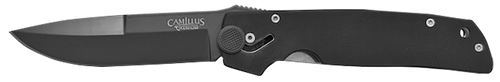 Camillus 18533-003 Cuda  3.75" Plain Drop Point Black AUS-8 Carbonitride Titanium Blade, Black G10 Handle
