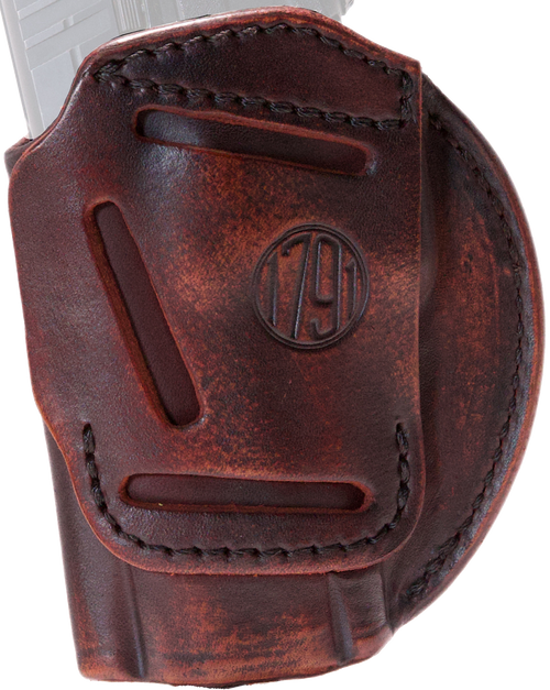 1791 Gunleather 4WH6VTGR 4-Way  IWB/OWB Size 06 Vintage Leather Belt Clip Compatible w/Glock 21/Walther PDP Right Hand