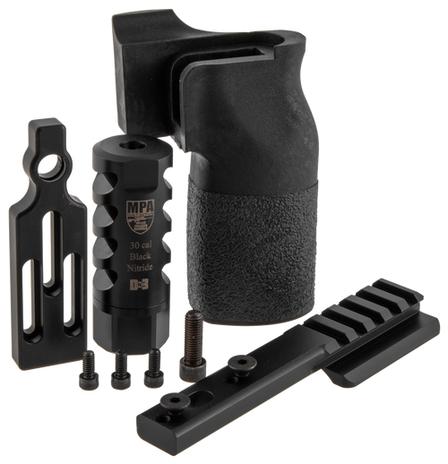 MasterPiece Arms 65PMRACCBUNDLE ACCBundle  DN3 Muzzle Brake, Vertical Grip, V4 Spigot Mount & Bag Rider For 6.5 Creedmoor MasterPiece Arms PMR
