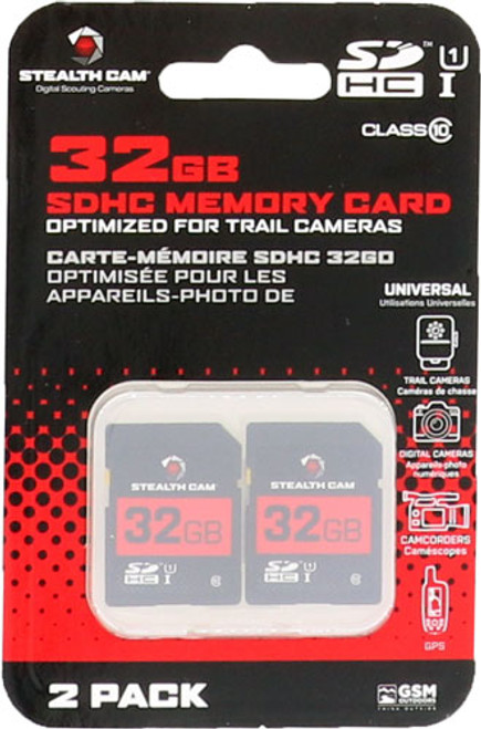 32GB 2PK SUPER SPEED CLASS 10STEALTH CAM SDHC MEMORY CARD 