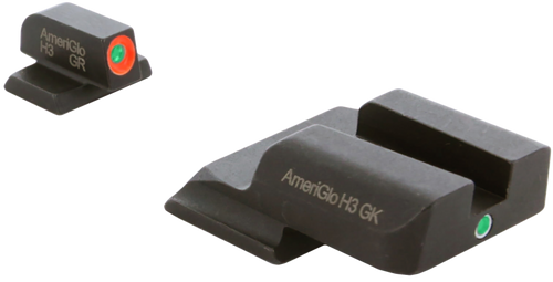 AmeriGlo SW245 i-Dot Sight Set for Smith & Wesson M&P Shield  Green Tritium Orange Outline Front Sight-Green Tritium Rear Sight