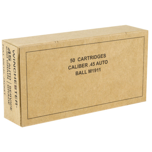 Winchester 45 ACP Ammo 230gr Full Metal Jacket Ammunition - 50 Rounds