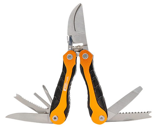 AccuSharp 085C Sportsman's  Black/Orange Folding Plain Blade Includes Nylon Case with Belt Clip