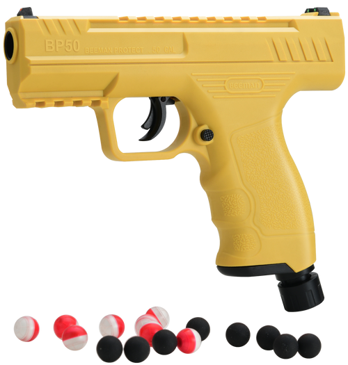 Beeman 6055 Projectile Launcher Yellow CO2 50 Cal, 8 Pepper Balls, 8 Steel Balls