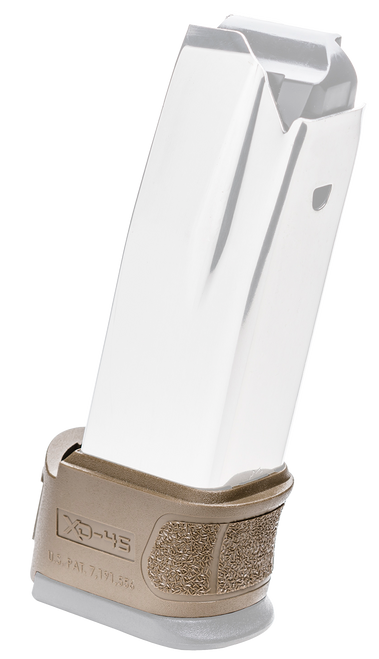 Springfield Armory XDG5007FDE Mag Sleeve  made of Polymer with Flat Dark Earth Finish & 1 Piece Design for 45 ACP Springfield XD Mod.2 Magazines