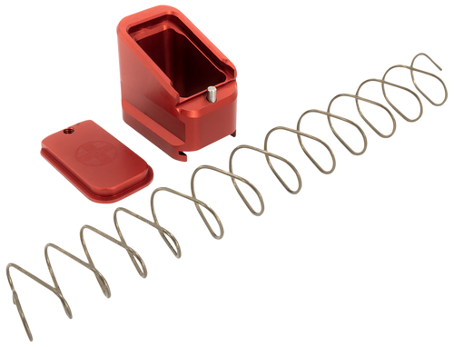 Shield Arms CZP10CME5RED Magazine Extension  for CZ P10-C/P07, 5rd (9mm), 4rd (40S&W), Red Aluminum