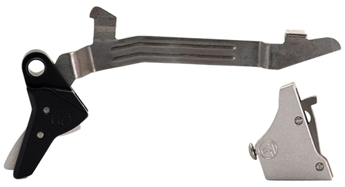 Timney Triggers ALPHAGLOCK34SILVR Alpha Competition 9mm Luger/40 S&W, Silver Straight Trigger, Compatible w/Glock Gen3-4