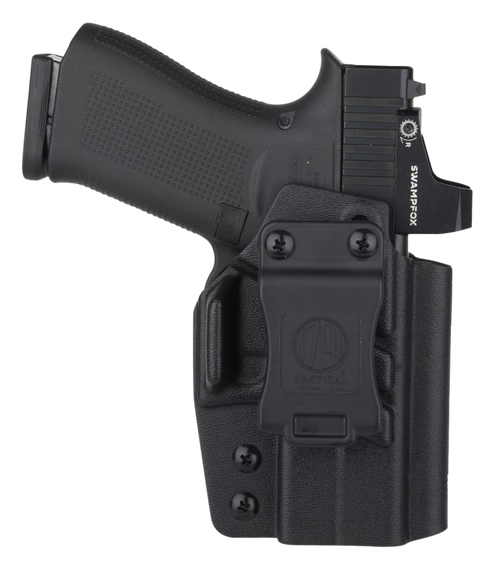 1791 Gunleather TACIWBG43XMOSBLKL Tactical Kydex  IWB Black Kydex Belt Clip Compatible w/Glock 43/43X/43X MOS/48 Left Hand
