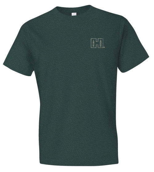 Hornady Gear 31793 Double Rocker  Olive Heather, Cotton/Polyester/Rayon, Short Sleeve Semi-Fitted, Large