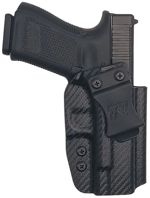 Rounded Gear GLK192332CFRHVAR Kydex  IWB Black Kydex Fits Glock 19 Belt Clip Right Hand