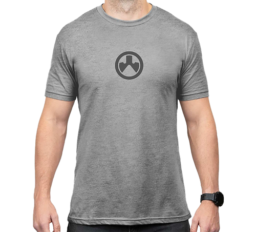 Magpul MAG1115-041-XL Icon Logo  Stone Gray Heather Cotton/Polyester Short Sleeve XL