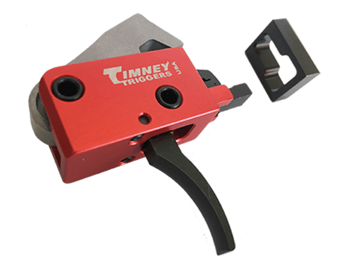 Timney Triggers 682 PCC Trigger  Two-Stage Curved Trigger with 2 lbs Draw Weight & Black/Red Finish for AR-Platform