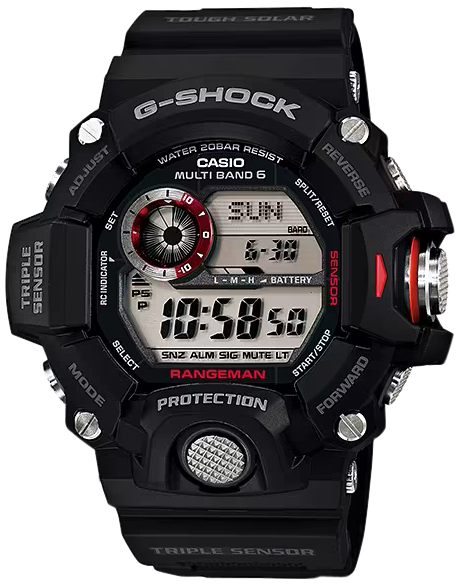 G-shock/vlc Distribution GW94001 G-Shock Tactical Rangeman Keep Time Black Size 145-215mm Features Digital Compass