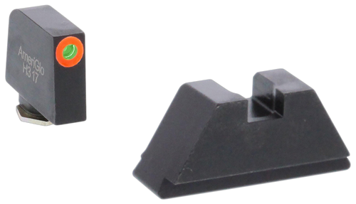 AmeriGlo GL511 Optic Compatible Sight Set for Glock  XL Tall Green Tritium Orange Outline Front Sight-Green Tritium Black Rear Sight