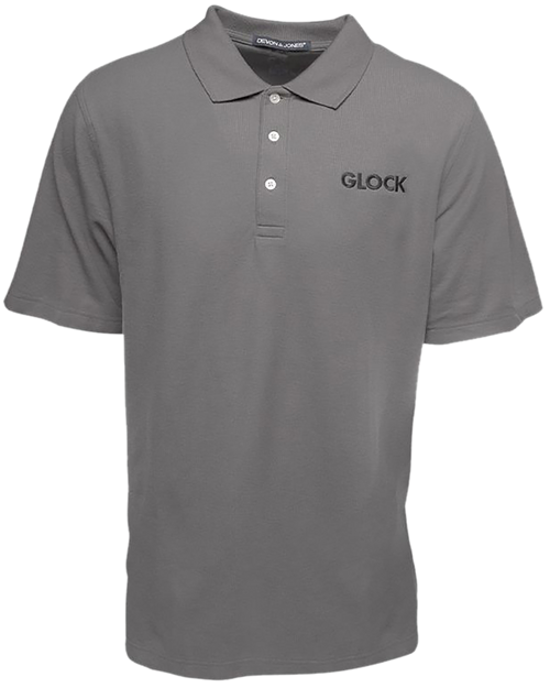 Glock AP95874 Classic Polo  Gray Cotton Short Sleeve Small
