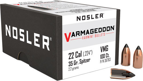 35GR VARMAGEDDON TIPPED 100CTNOSLER BULLETS 22 CAL .224 