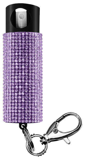 SKYLINE USA INC PSGDBOLV Pepper Spray Bling-It-On 18% OC/UV Dye Range 16ft 0.50oz Lavender Includes Keychain
