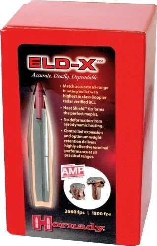 Hornady .264 inches 143gr ELD-X Polymer Tipped Boat Tail Bullets 100 Count