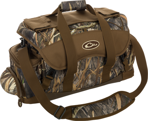 Drake Waterfowl DA2030022 Blind Bag Refuge Mossy Oak Bottomland Heavy Duty Nylon Extra Large Duffle Bag Zipper Closure