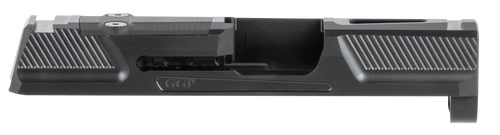 Grey Ghost Precision GGP365BLK2 GGP365 Version 2 Slide Fits Sig P365, Optic Cut Compatible w/Sig RomeoZero & Shield RMS-C, Fine Front & Rear Serrations, 17-4 Stainless Steel w/Black DLC Finish