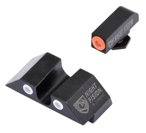 Night Fision GLK001007OGW Tritium Night Sights For Glock  Green Tritium Orange Outline Front Sight- Green Tritium White Outline Rear Sight Glock 17/17L/19/22