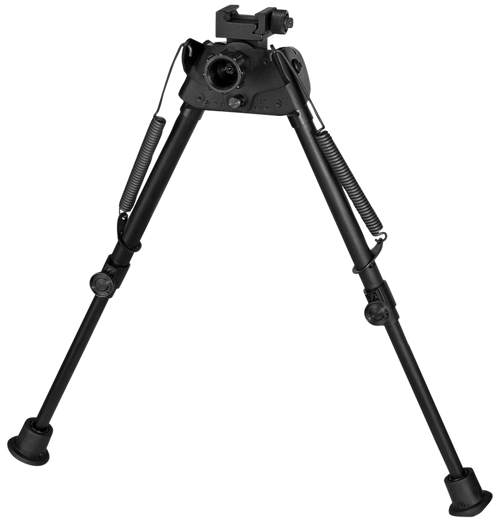 Harris Bipods S-L2P Swivel L Picatinny, 9-13", Black Steel/Aluminum, Self-Leveling Legs, Rubber Feet