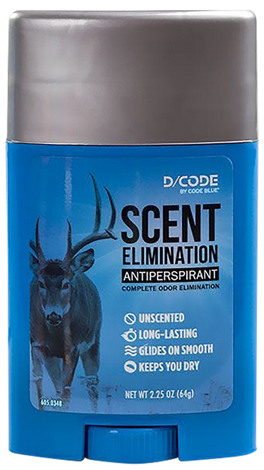 Code Blue OA1317 Scent Elimination Antiperspirant Unscented 2.25 oz Stick