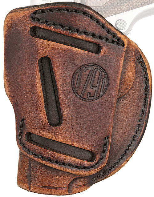 1791 Gunleather 4WH1VTGR 4-Way  IWB/OWB Size 01 Vintage Leather Belt Clip Fits 1911 3-4" Right Hand