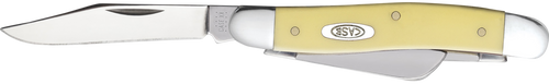 Case 00035 Stockman Medium 2.57"/1.88"/1.71" Folding Clip/Sheepsfoot/Spey Plain Tumble Polish Chrome Vanadium Steel Blade/Yellow Synthetic Handle