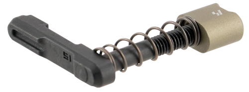 Strike Industries ARSMCFDE Magazine Catch  made of Black Steel with Flat Dark Earth 6061-T6 Aluminum Release Button for AR-Platform