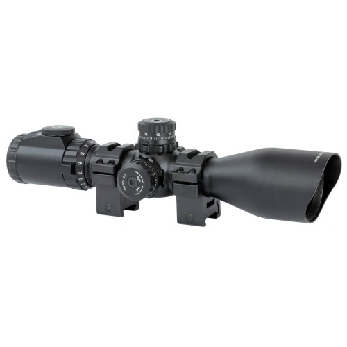 UTG 3-12X44 SWAT CMPCT MDOT W/RINGS