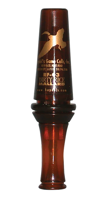 Haydel's Game Calls RF03 Dirty Rice  Open Call Double Reed Mallard Sounds Attracts Ducks Brown Plastic