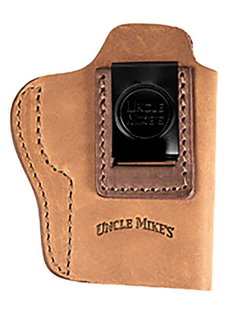 Uncle Mikes-leather(1791) UMIWB4BRWA Inside the Waistband  IWB, Size 04, Brown Leather, Compatible w/Glock 17/19, Belt Clip Mount, Right Hand