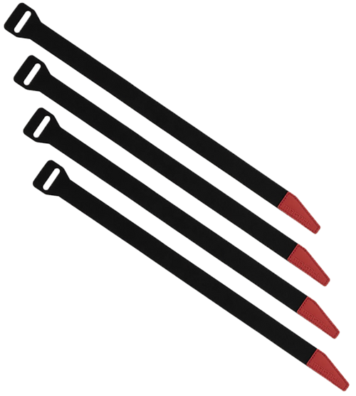 Magpul MAG1442BLK DAKA Gear Straps Black/Red 12" Long 4 Pack