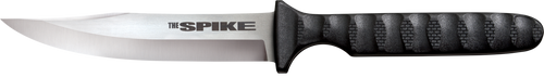 Cold Steel CS-53NBS Spike  4" Fixed Bowie Plain 4116 Stainless Steel Blade/Black Scalloped Griv-Ex Handle Includes Sheath