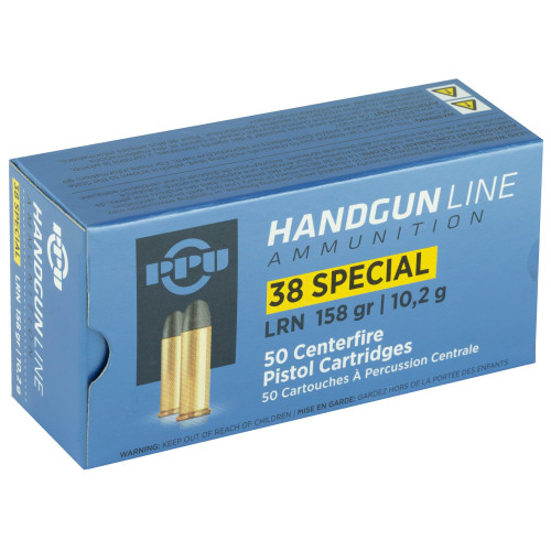 PPU .38 Special Ammo 158gr LRN Ammunition - 50 Rounds