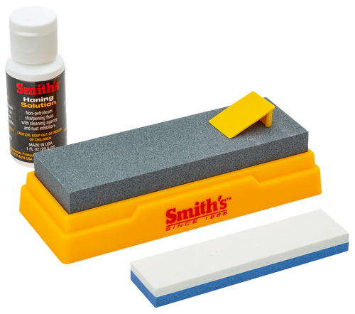 Smiths Products 51328 Combination Bench Stone Gray/Yellow Synthetic Stone Includes Honing Oil