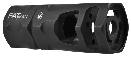 Phase 5 Weapon Systems FATMAN556 FATman Hex Brake Black Parkerized Steel with 1/2"-28 tpi Threads & 3" OAL for 223 Rem, 5.56x45mm NATO AR-Platform