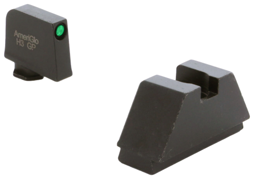 AmeriGlo GL810 Optic Compatible Sight Set for Glock  2XL Tall Green Tritium Black Outline Front Sight-Black Rear Sight