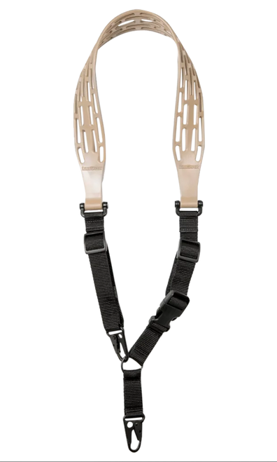 Limbsaver 12140 Tactical Sling Tan w/ Black Strap Nylon 48" OAL 1" W & Adjustable One-Two Point Design