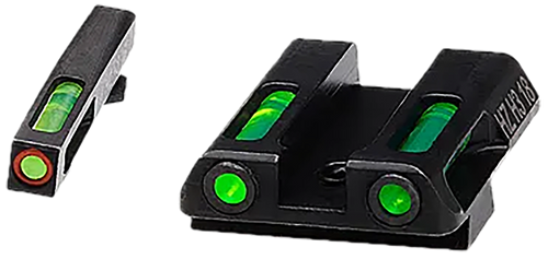 HiViz GLN521 LiteWave H3 Fiber-Optic Sight Set Green Fiber Optic/Orange Outline w/ Litepipes Green Fits Glock 42, 43, 43X, 48
