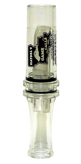 Haydel's Game Calls BC10 Big Barreled  Open Call Single Reed Mallard Sounds Attracts Ducks Clear Plastic