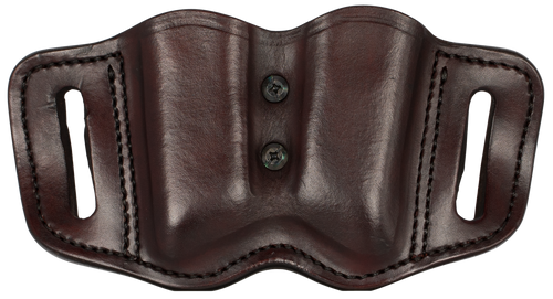 1791 Gunleather MAGF22SBRA MAG-F Double Mag Holster Signature Brown Leather Belt Slide Compatible w/ Double Stack Ambidextrous