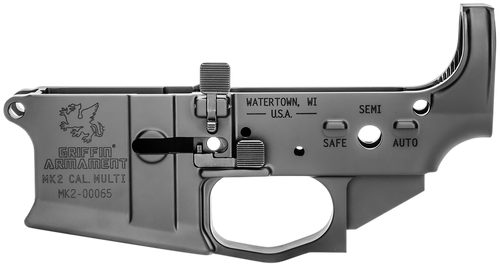 Griffin Armament MK2AL MK2 Stripped Lower Receiver 7075-T6 Aluminum Black Anodized for AR-15