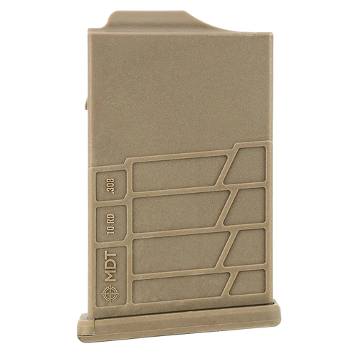 Mdt Sporting Goods Inc 104447FDE AICS Magazine  10rd Extended 308/6.5 Creedmoor Short Action, FDE Polymer Fits Some Chassis/Bottom Metal (MDT/XLR/KRG/GRS/CDI/Pacific Tool & Gauge)