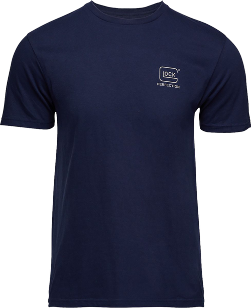 Glock AP96193 Glock Strong Tee  Navy Ringspun Cotton Short Sleeve Small