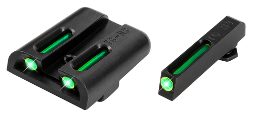 TruGlo TG131GT1 TFO  Green/Tritium/Fiber Optic Front Sight-Green/Tritium/Fiber Optic Rear Sight Glock Glock 17/17L/19