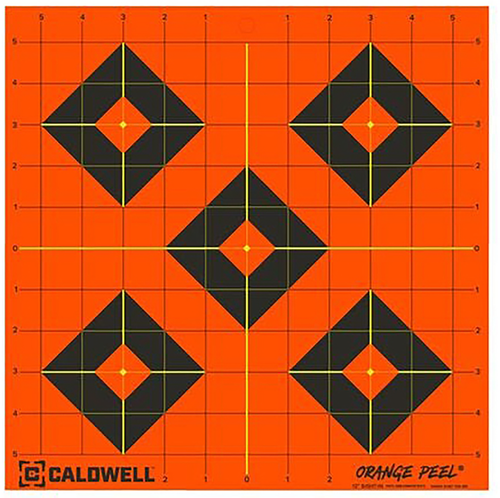 Caldwell 1166104 Orange Peel  Self-Adhesive Paper Black/Orange  12" Diamond 5 Pack